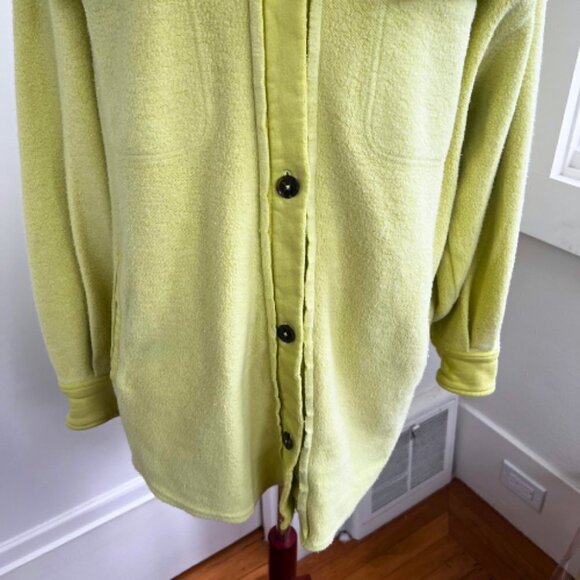 FREE PEOPLE Light Lime Green Ruby Shirt Jacket Shacket Size M - Picture 3 of 14